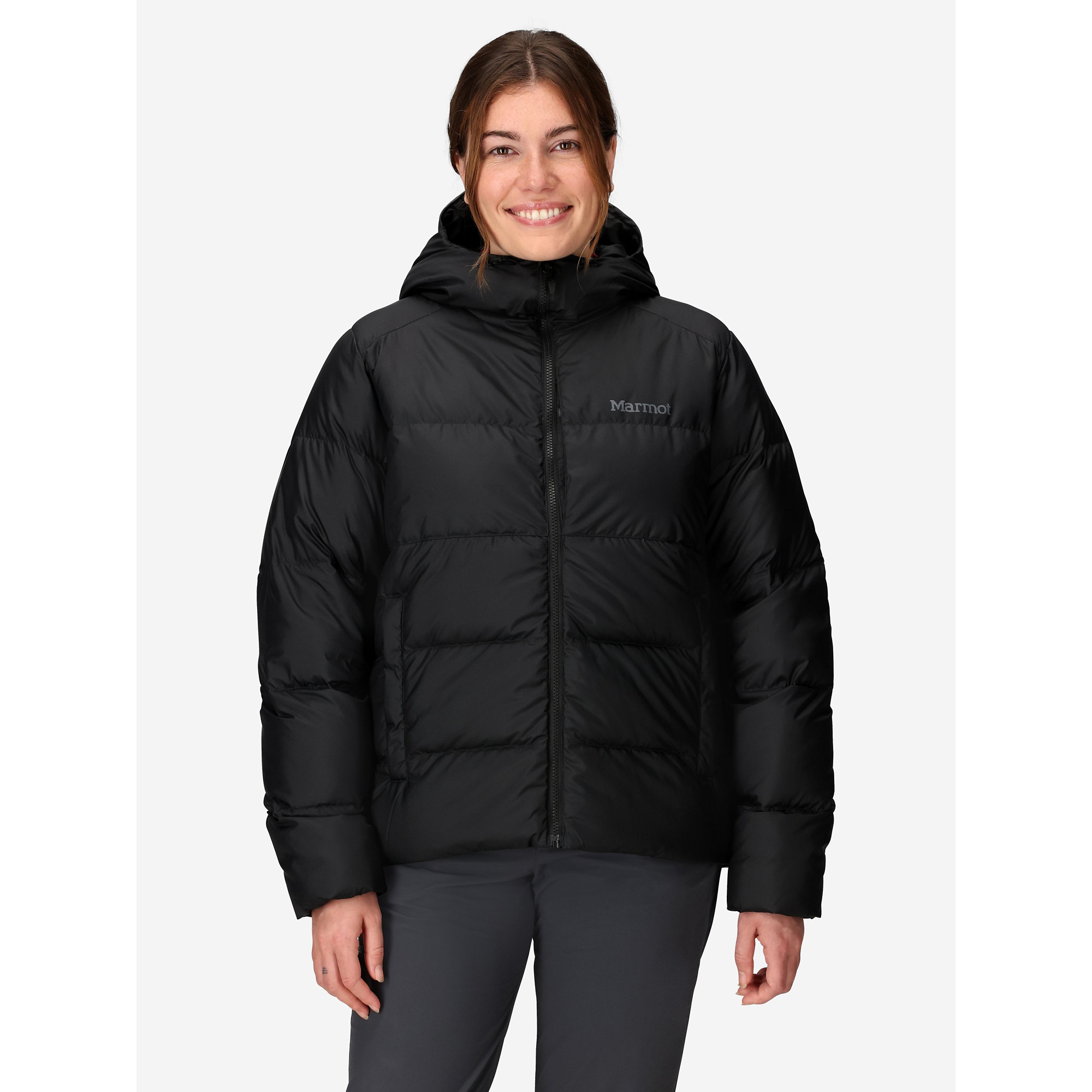 Marmot Women's Guides Big-Baffled Puffer Hooded Jacket - Black