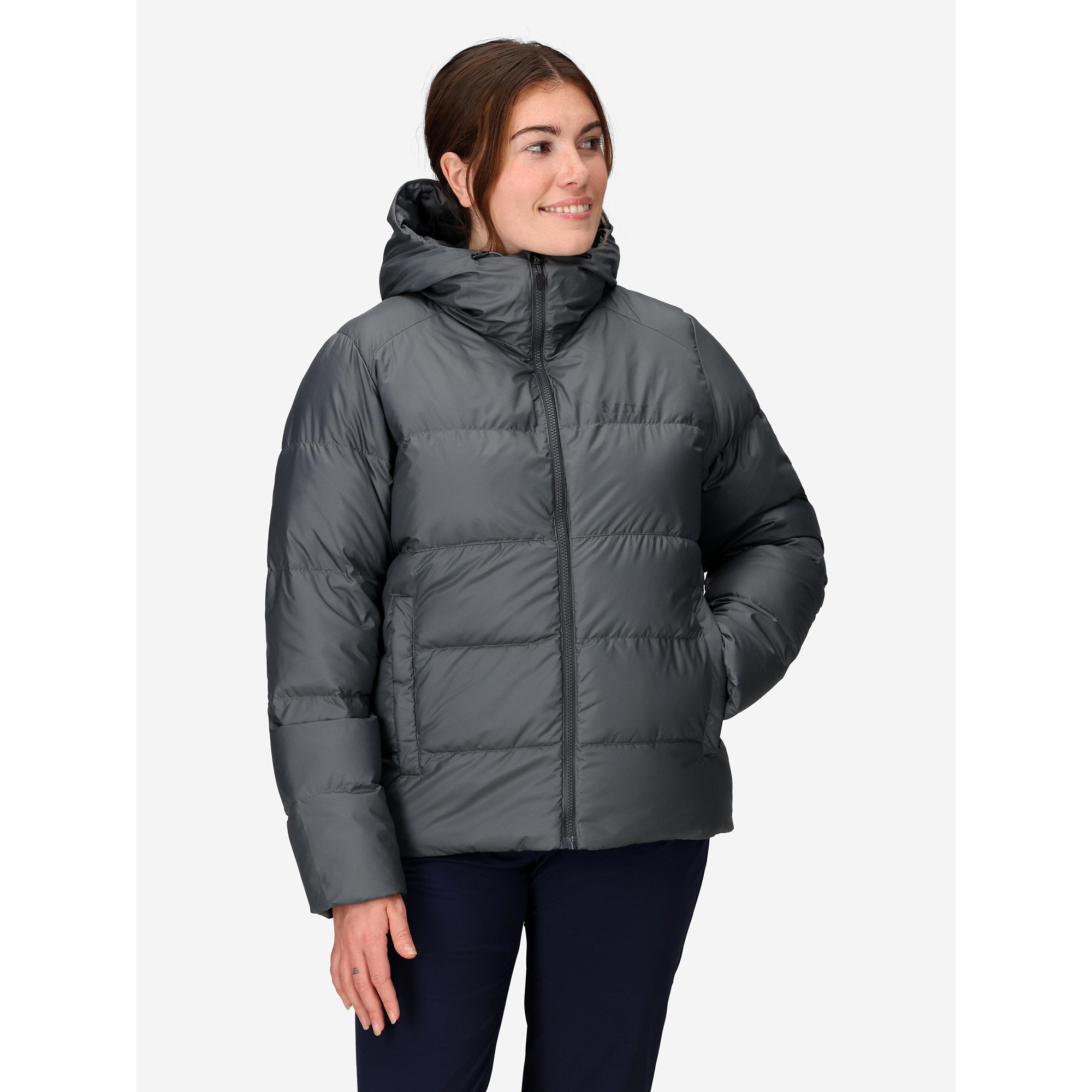 Marmot Women's Guides Big-Baffled Puffer Hooded Jacket - Steel Onyx