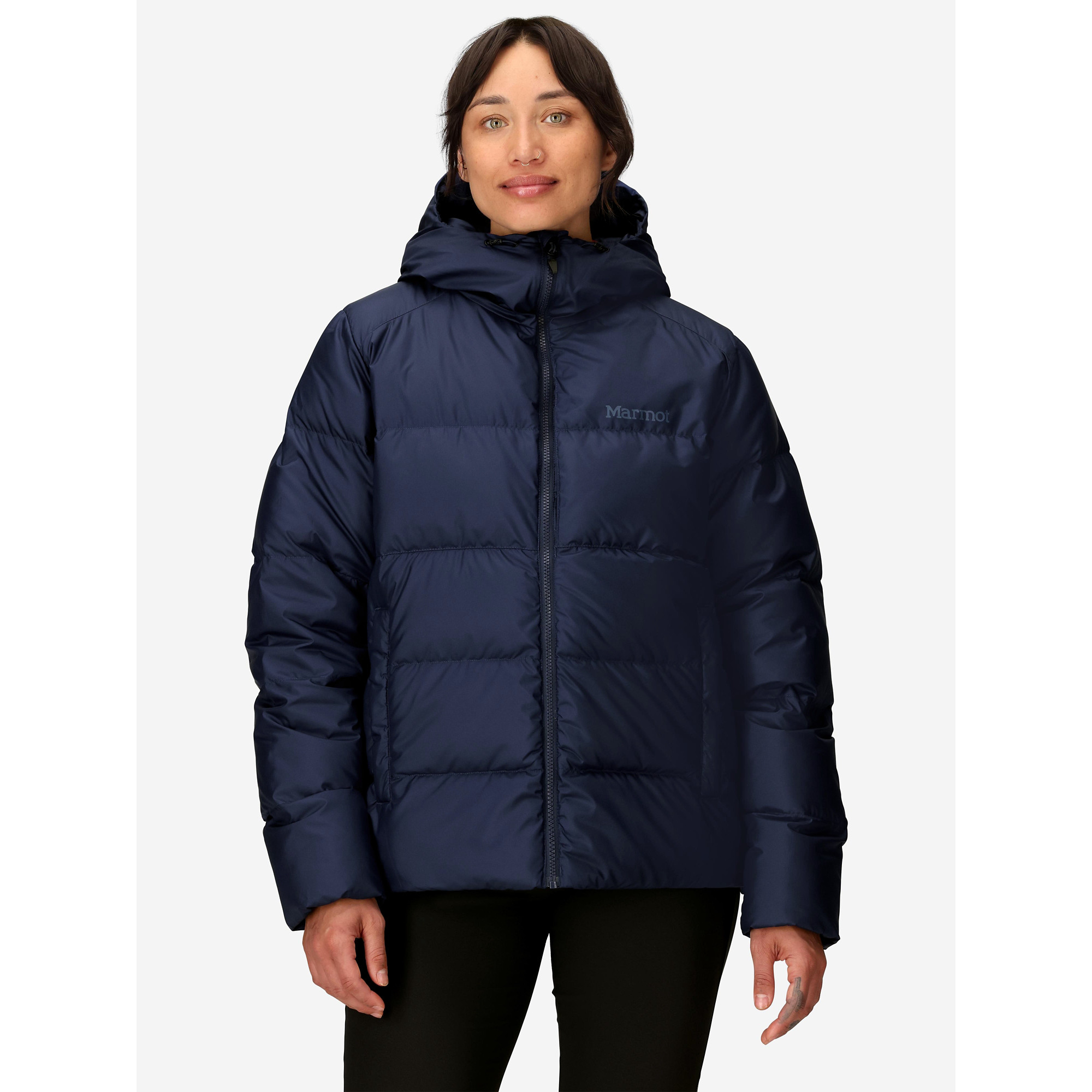 Marmot Women's Guides Down Hooded Jacket in Arctic Navy - Size: Large