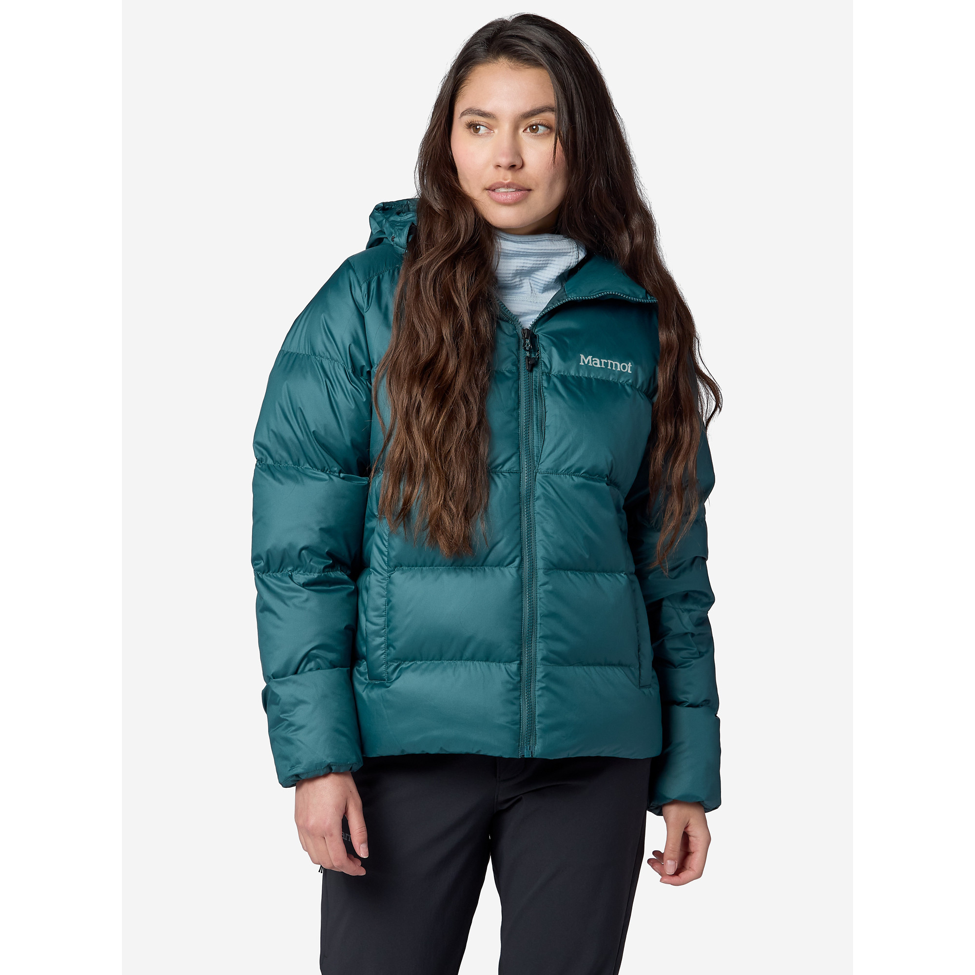 Marmot Women's Guides Big-Baffled Puffer Hooded Jacket - Water Cave