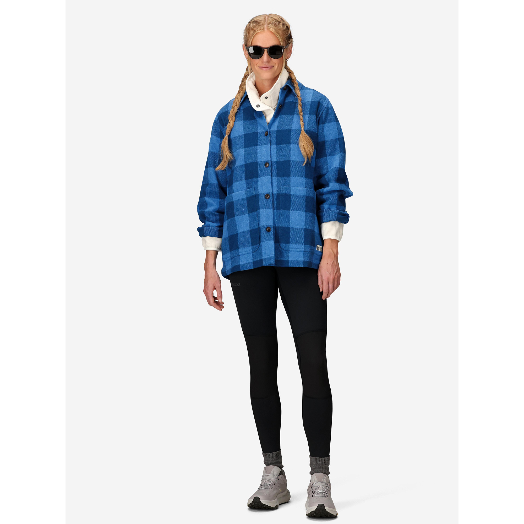 Marmot Women’s Pinecrest Heavyweight Flannel Overshirt (Fall 2025) in Rain Cloud | Cotton
