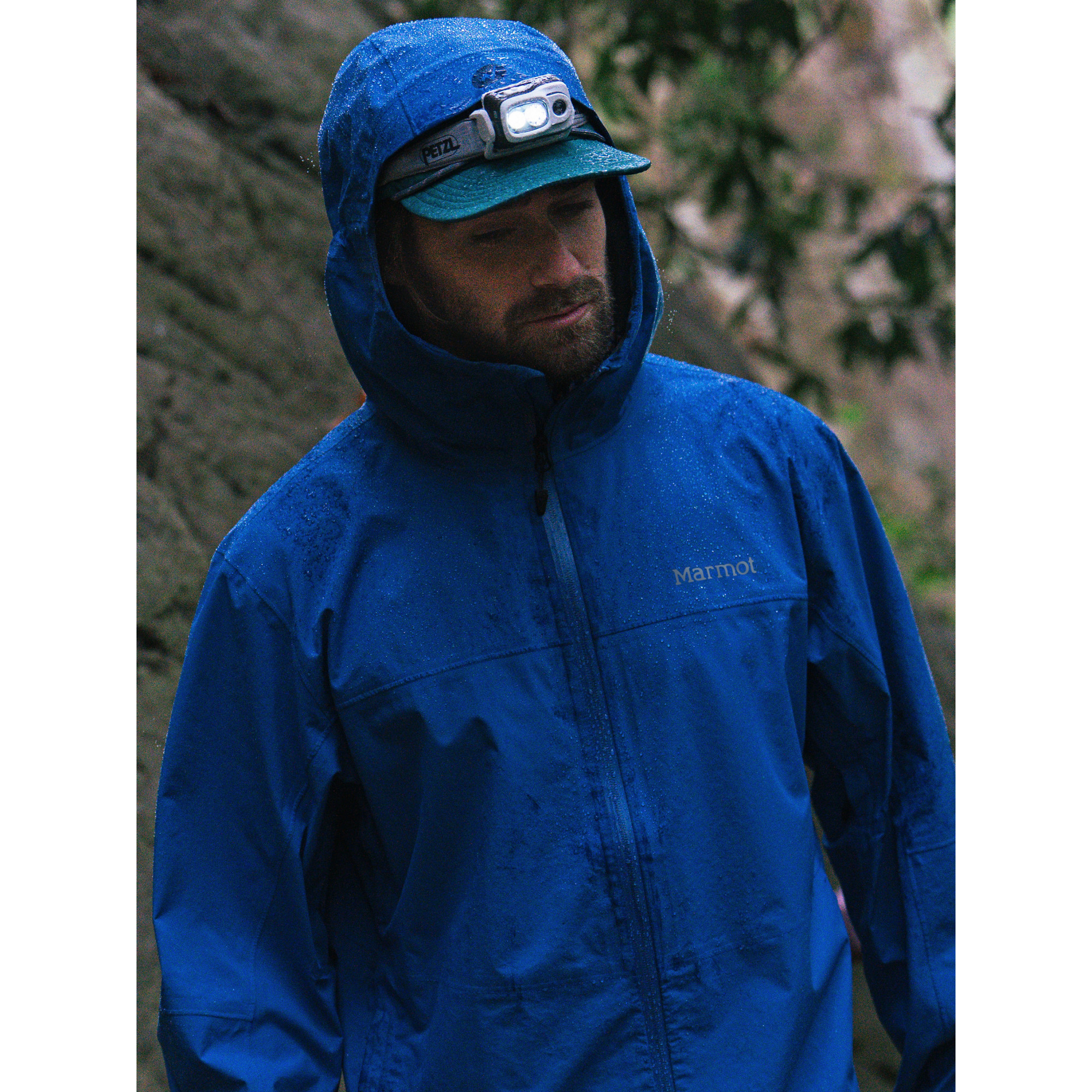 Marmot Men's PreCip Evo Flex Hooded Rain Jacket - Nautical Blue