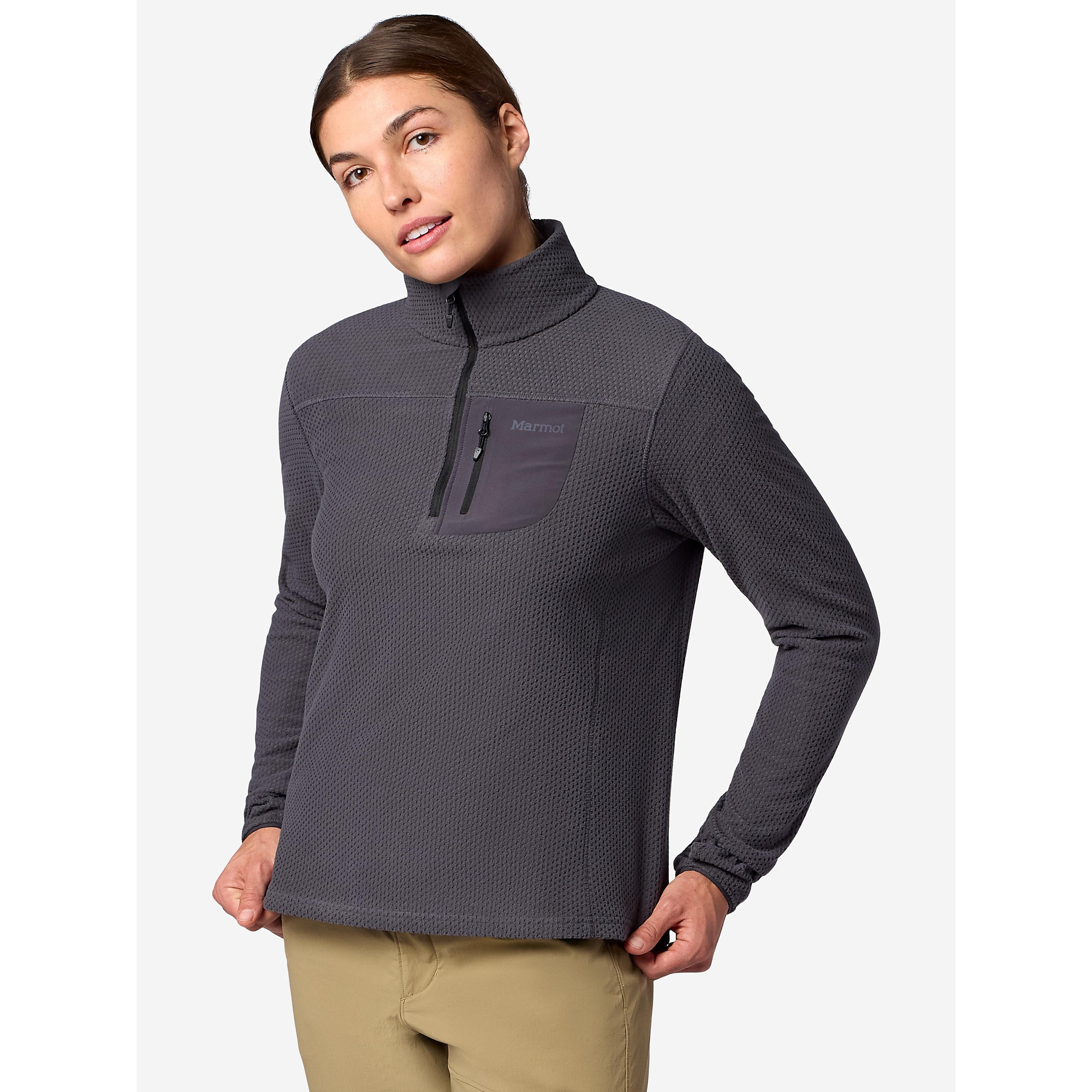 Marmot Women's AirFleece Performance Half-Zip Shirt in Blackened