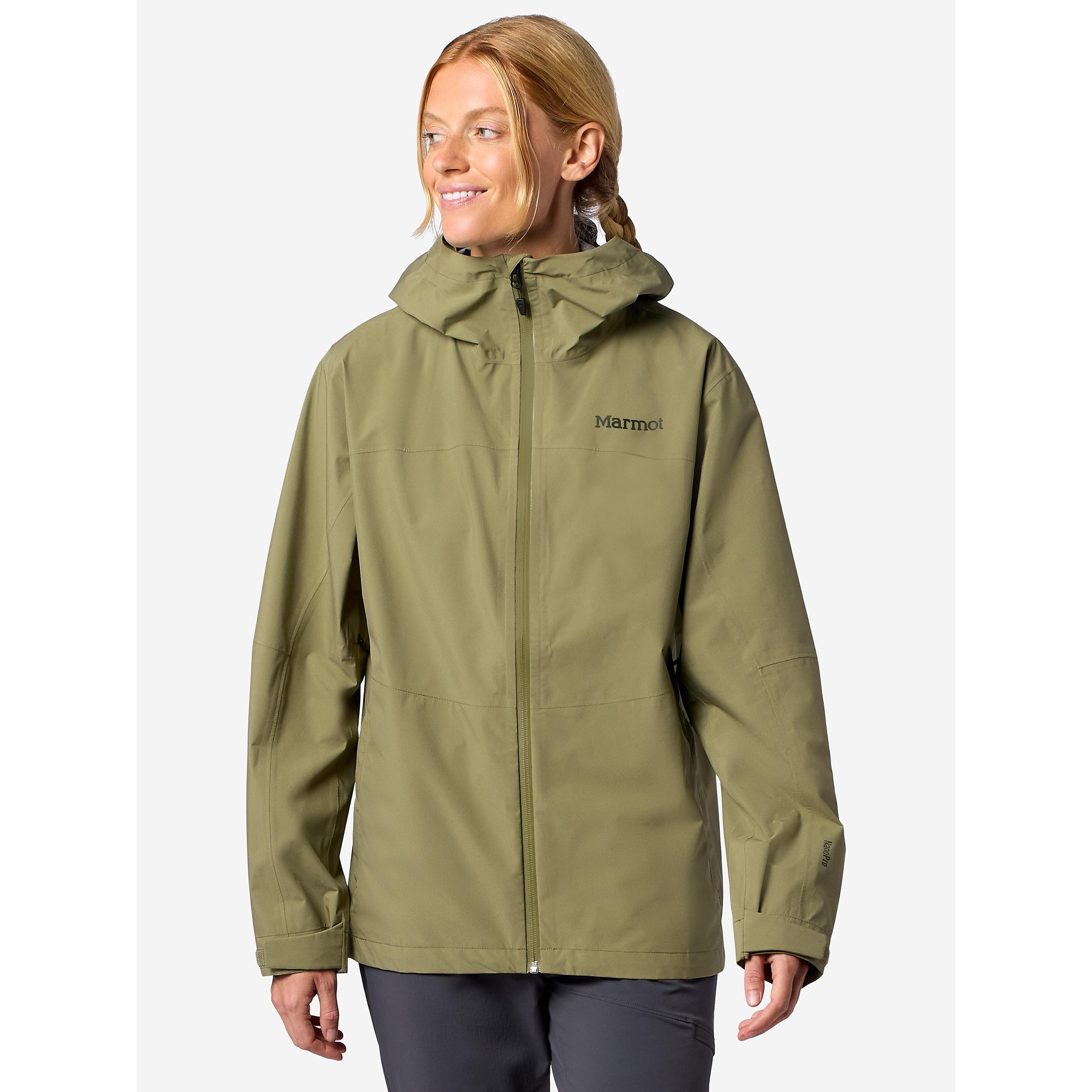 Marmot Women's PreCip® Evo Flex Rain Jacket in Olive Grove