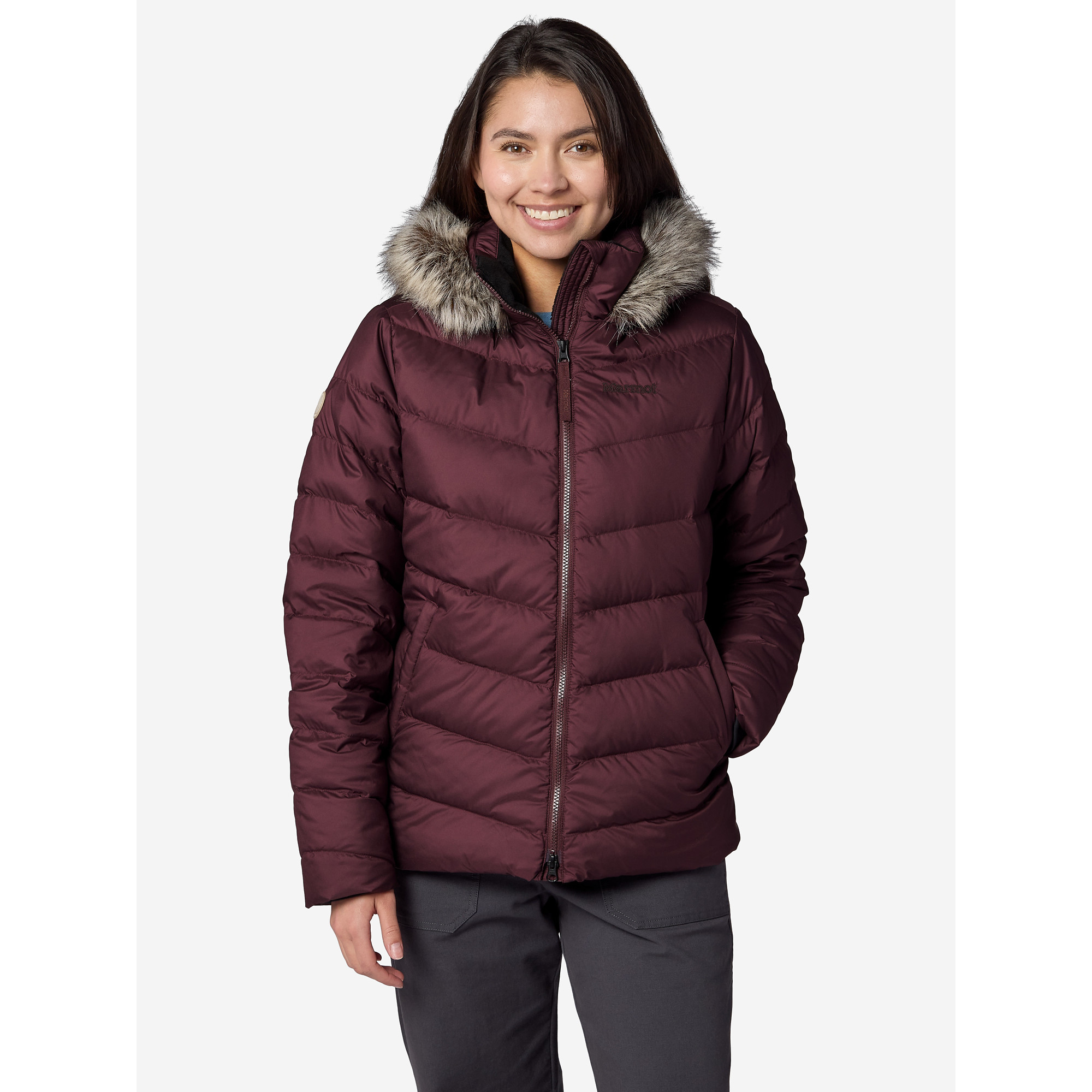 Marmot Women's Emberous Down Jacket in Black Plum