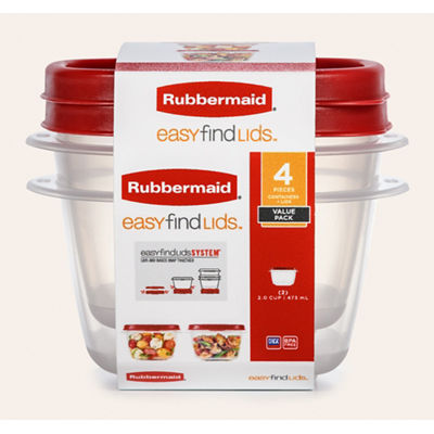 EasyFindLids&trade; Small Food Storage Containers, Square