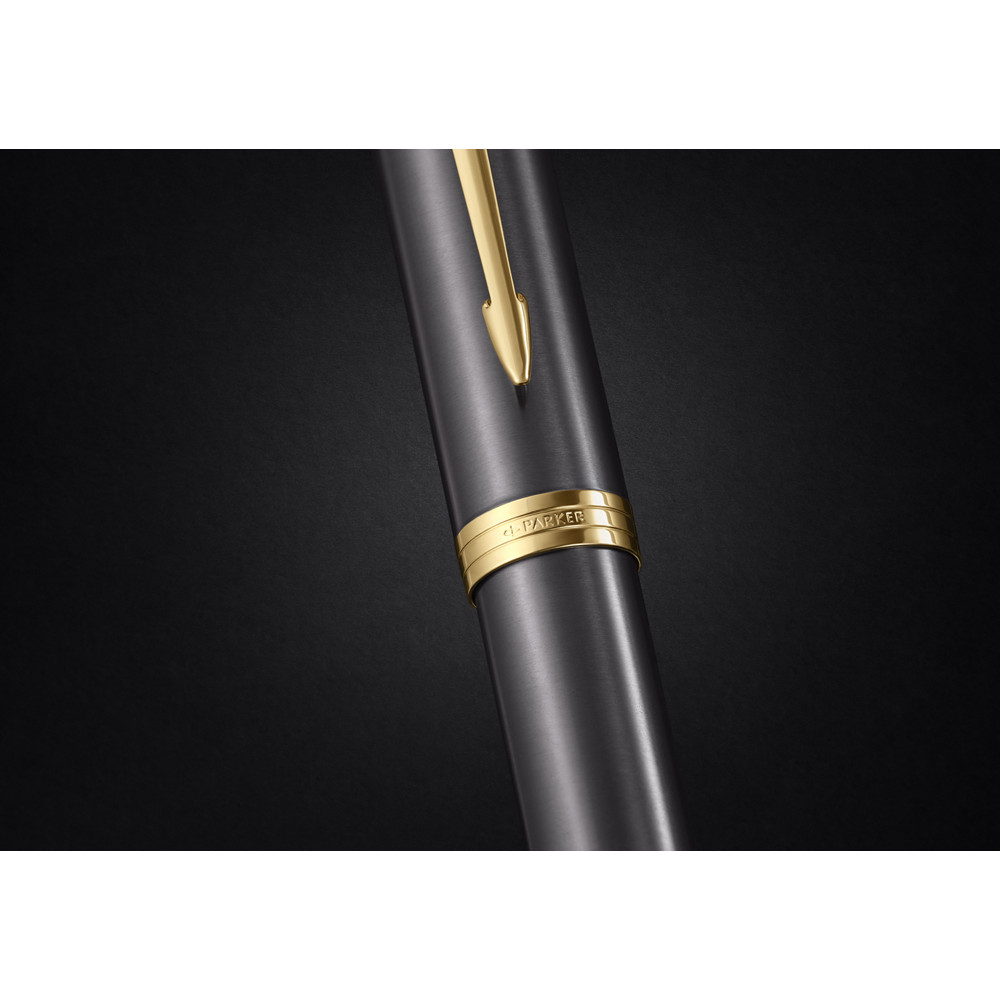 Parker IM Core Kugelschreiber+Tintenroller Brushed Metal CC mit Gravur graviert
