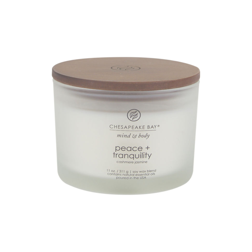 peace tranquility cashmere jasmine 3 wick coffee table jar candle