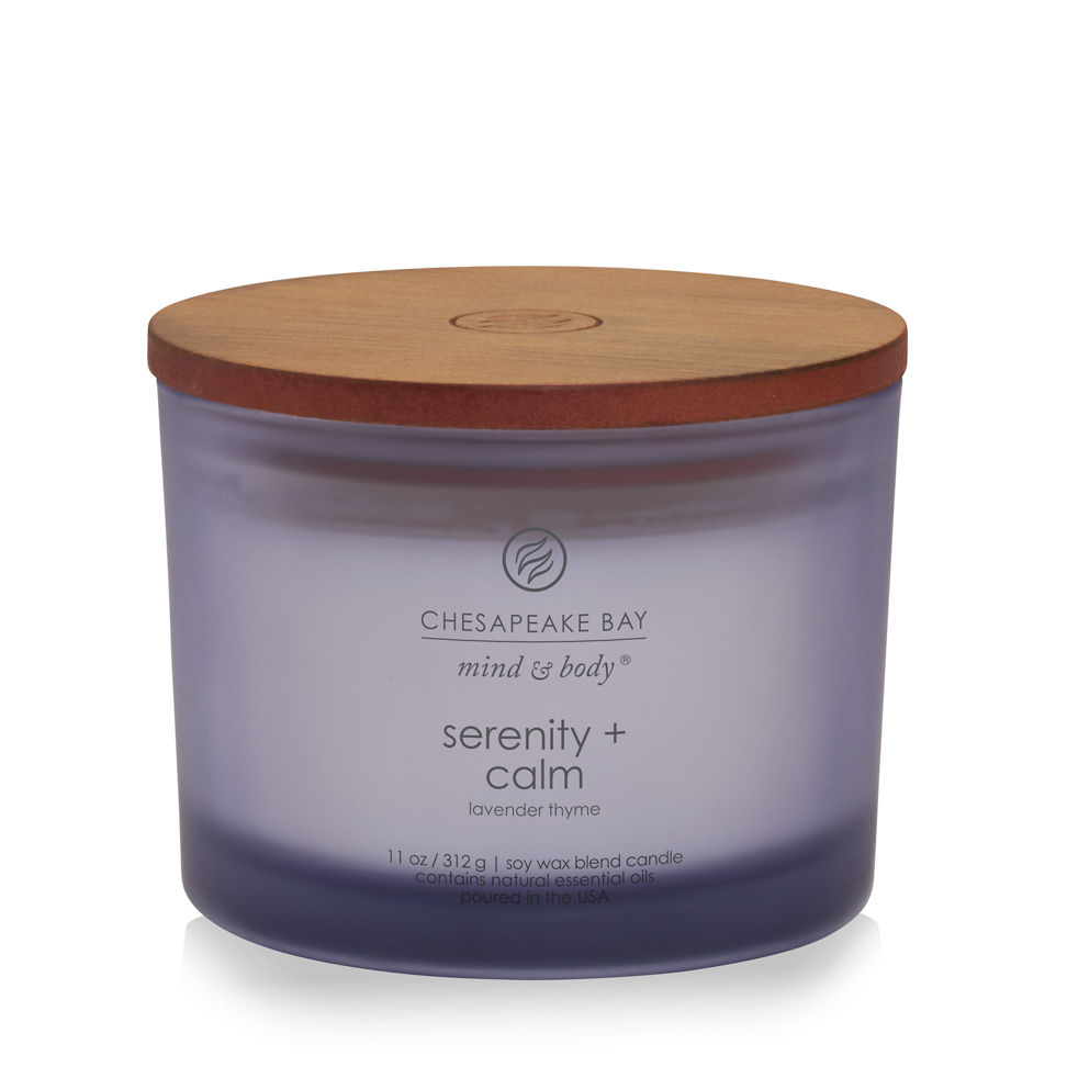 serenity calm lavender thyme 3 wick coffee table jar candle