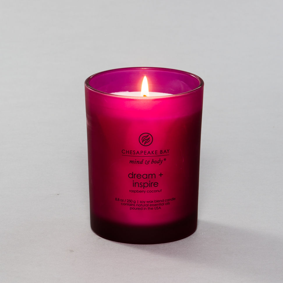 dream inspire raspberry coconut jar candle