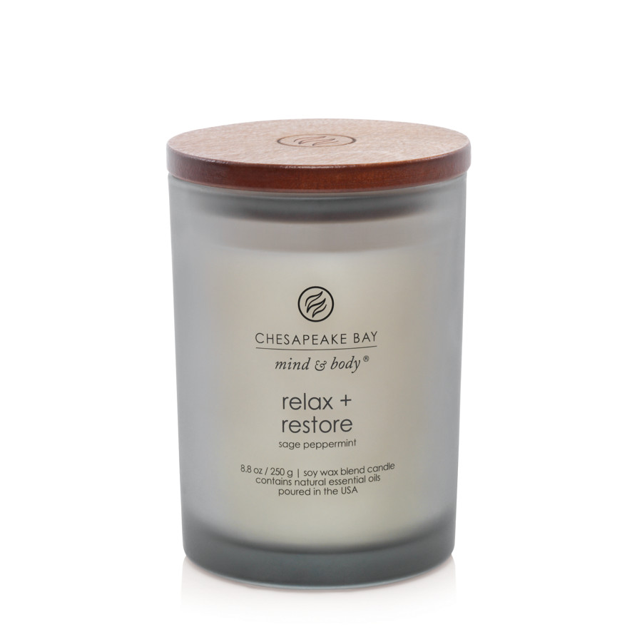 relax restore sage peppermint medium jar candle