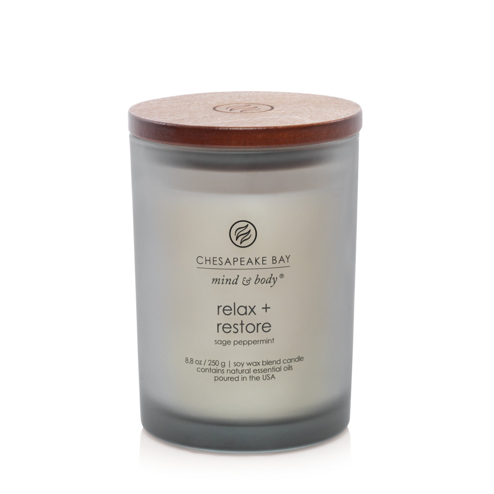 relax restore sage peppermint medium jar candle