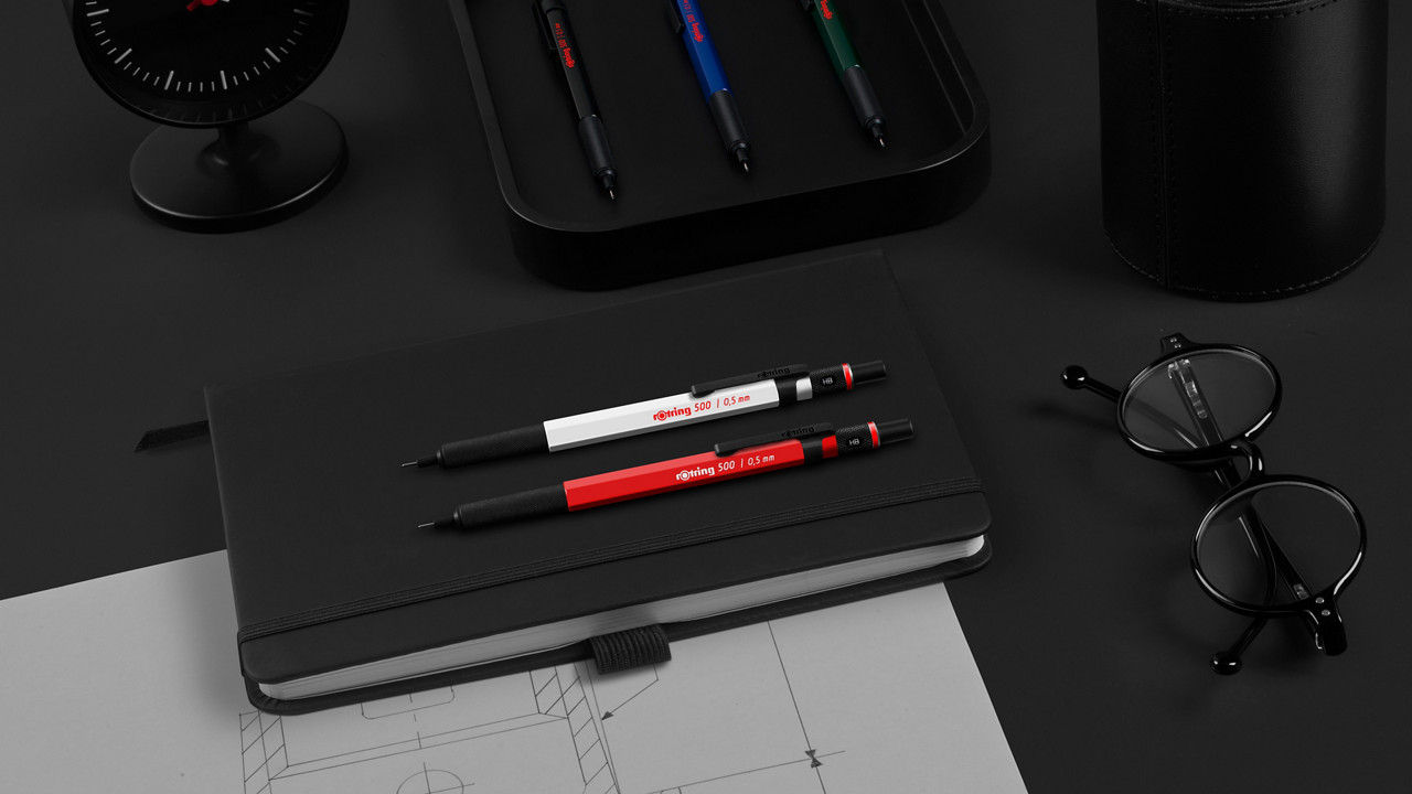 Draw with rOtring 500 mechanical pencil white and red