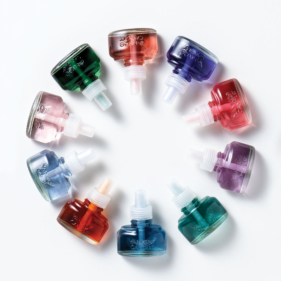 ten scentplug refills arranged in a circle