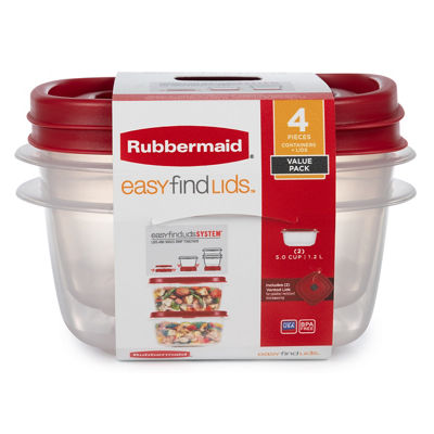 Vented EasyFindLids&trade; 5-Cup Food Storage and Organization Container, Racer Red, 2 Pack