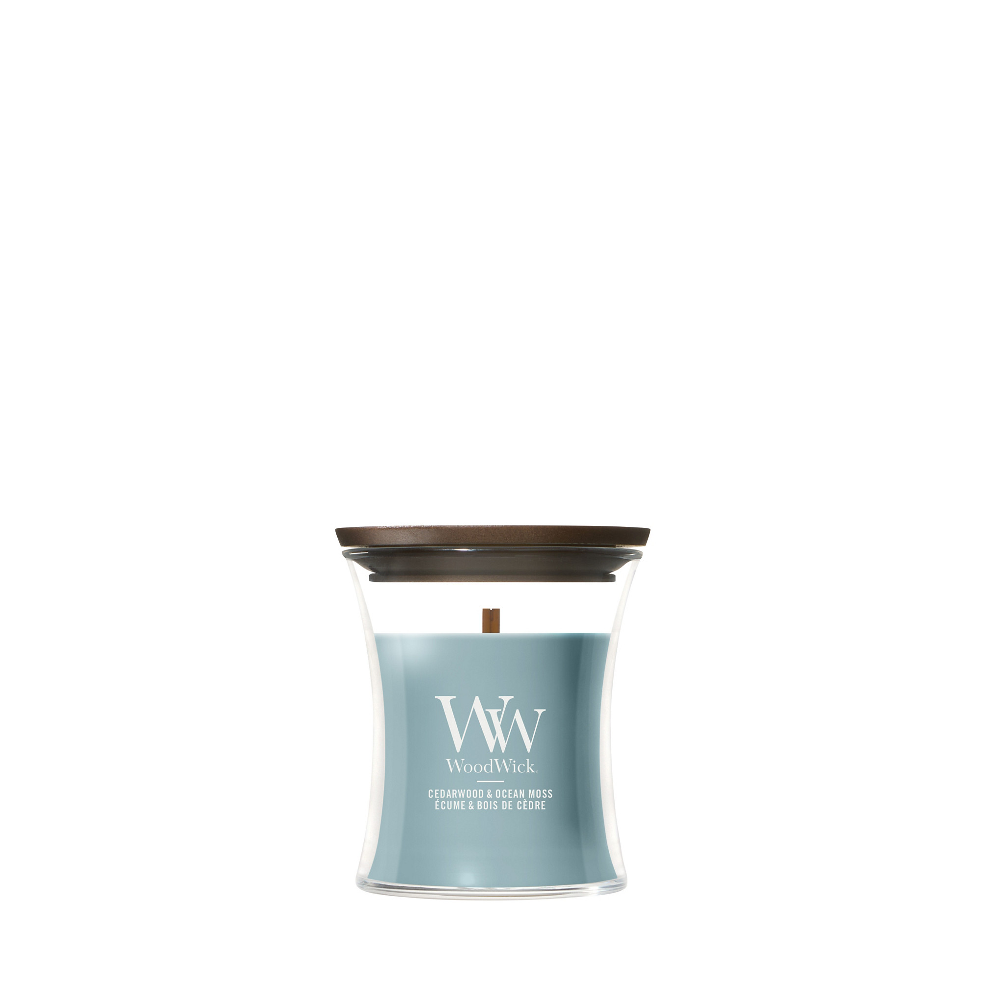 Cedarwood & Ocean Moss Candle WoodWick, Blue | Fresh & Clean
