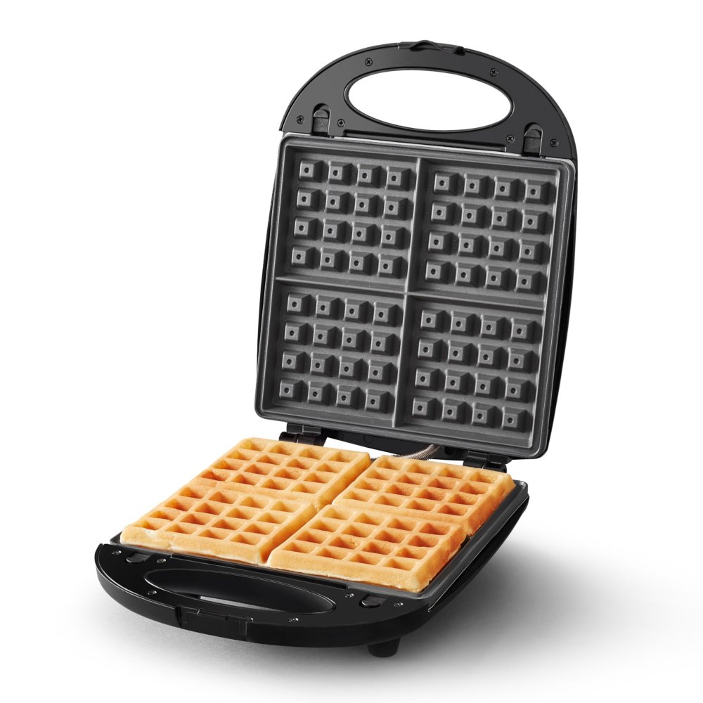 Hamilton Beach 4 Square Belgian Waffle Maker, Black/Stainless Steel