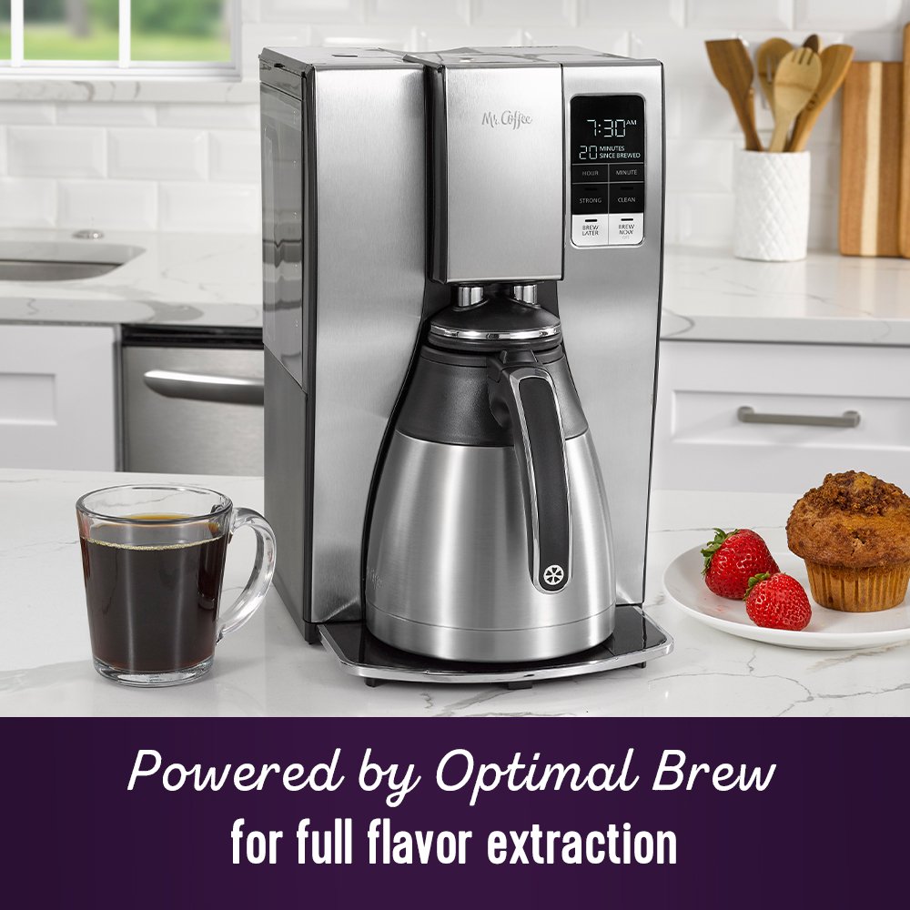 Mr. Coffee 14 Cup Programmable Coffee Maker, Light Stainless Steel