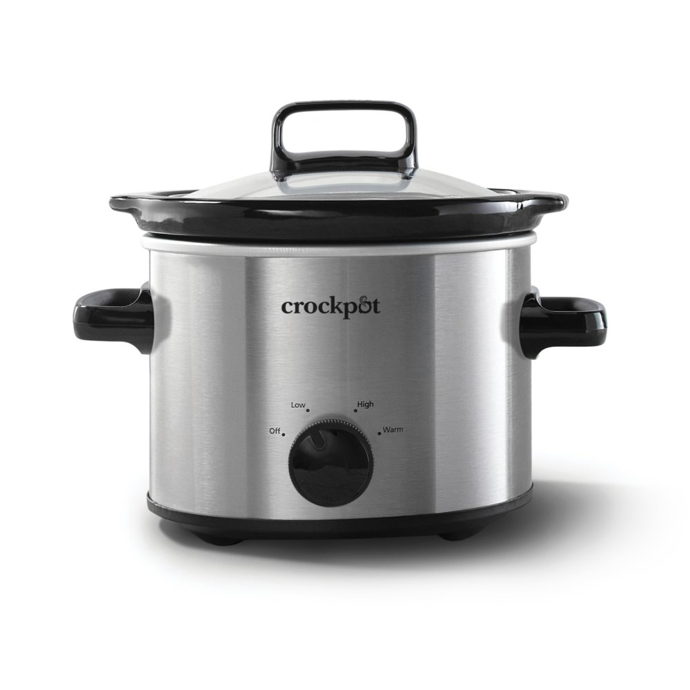 Crock-Pot Small 2 Quart Round Manual Slow Cooker, Black (SCR200-B)