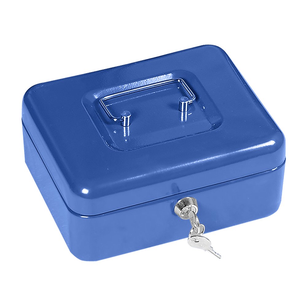 0.1 cu Blue First Alert 1036620 Cash Box with Key Lock and Removable Tray ft