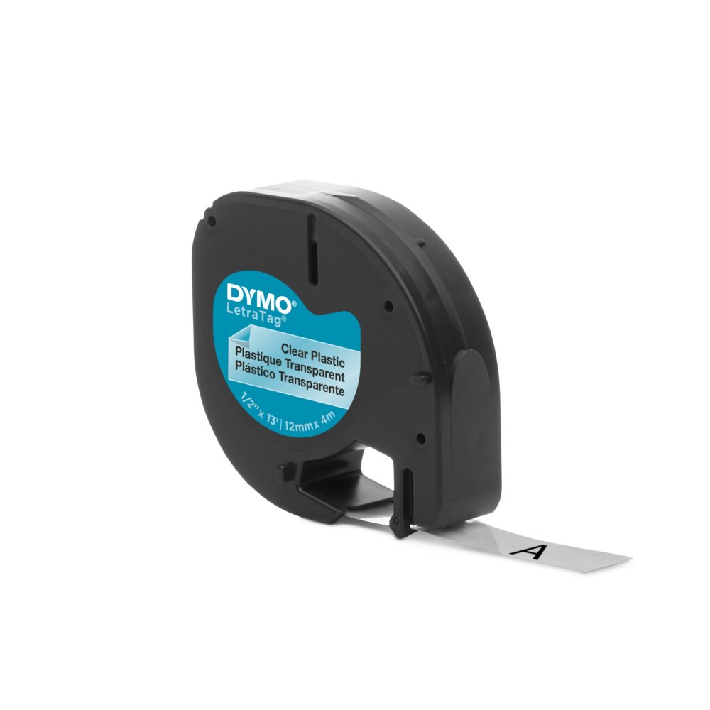 DYMO LetraTag Labeling Tape for LetraTag Label Makers, Black Print on White  Plastic Tape
