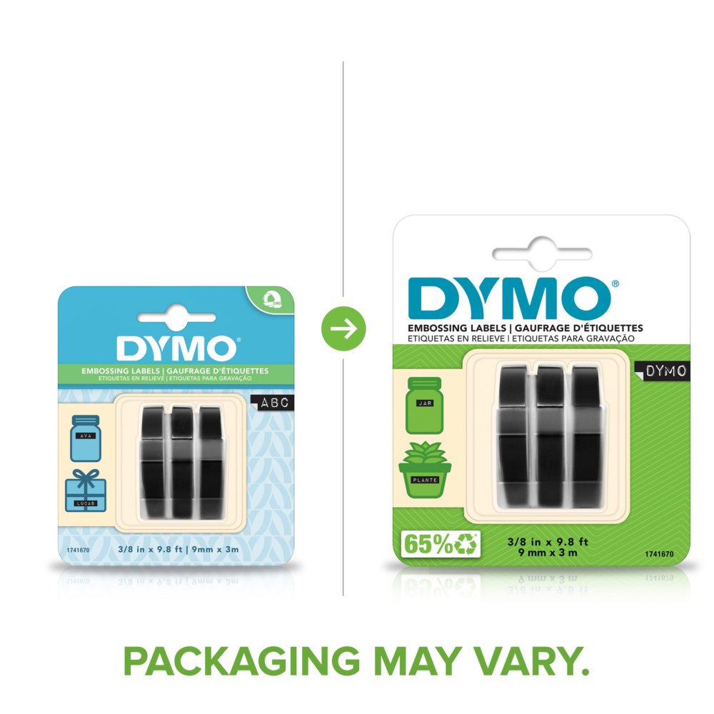 DYMO Embossing Label Maker with 5 Colour 3D Label Tape 3/8'', Dymo Omega  Maker