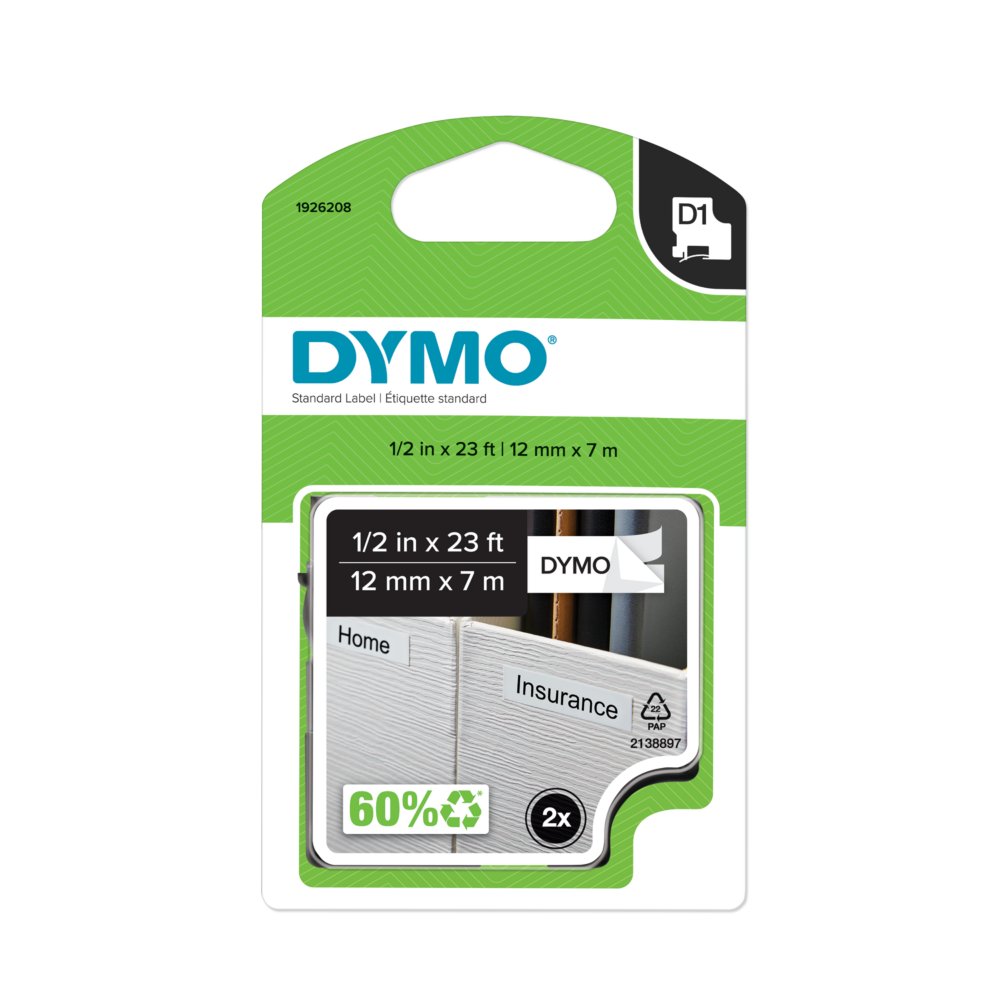 DYMO D1 Standard Labels, 2 Count | Dymo