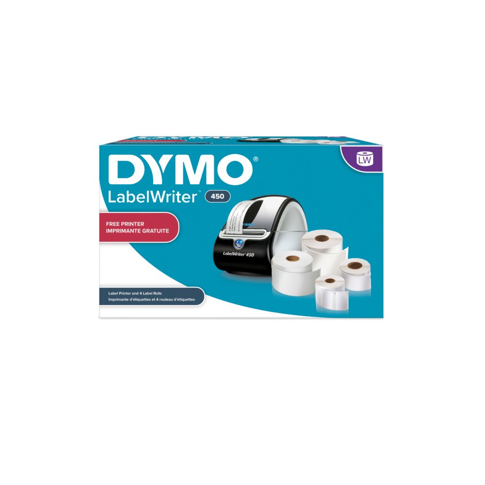 DYMO LabelWriter 450 Label Printer Bundle with Labels for PC and Apple Mac 