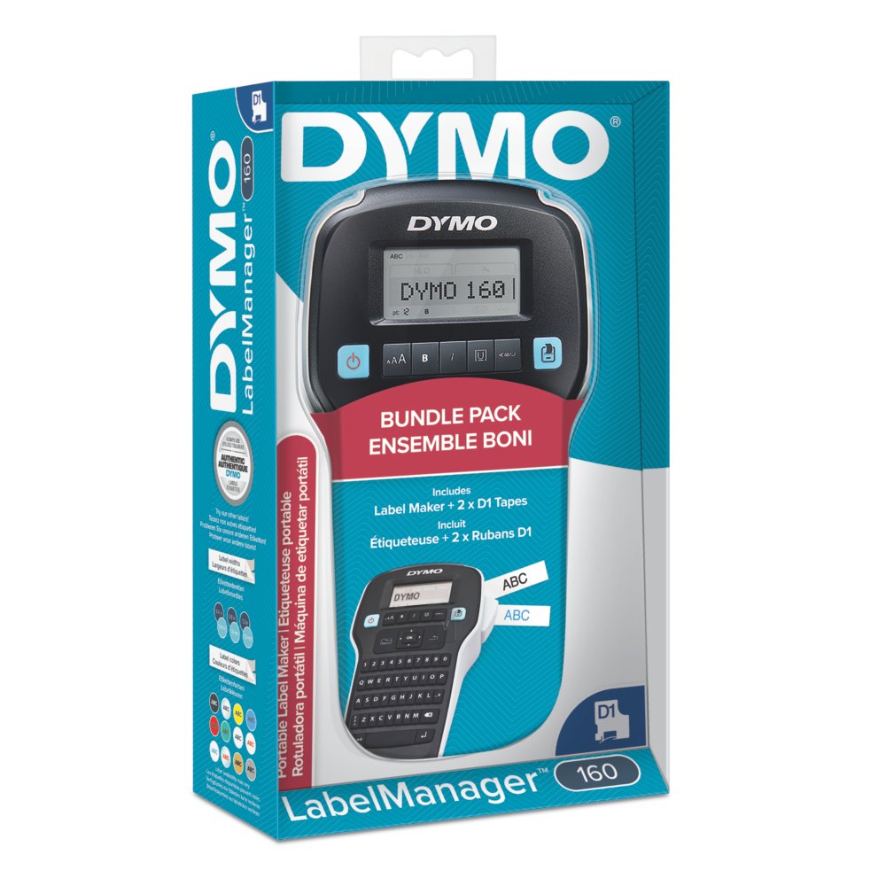 DYMO LabelManager 160 Portable Label Maker with 2 D1 Label ...