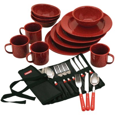24-Piece Enamel Dinnerware Set