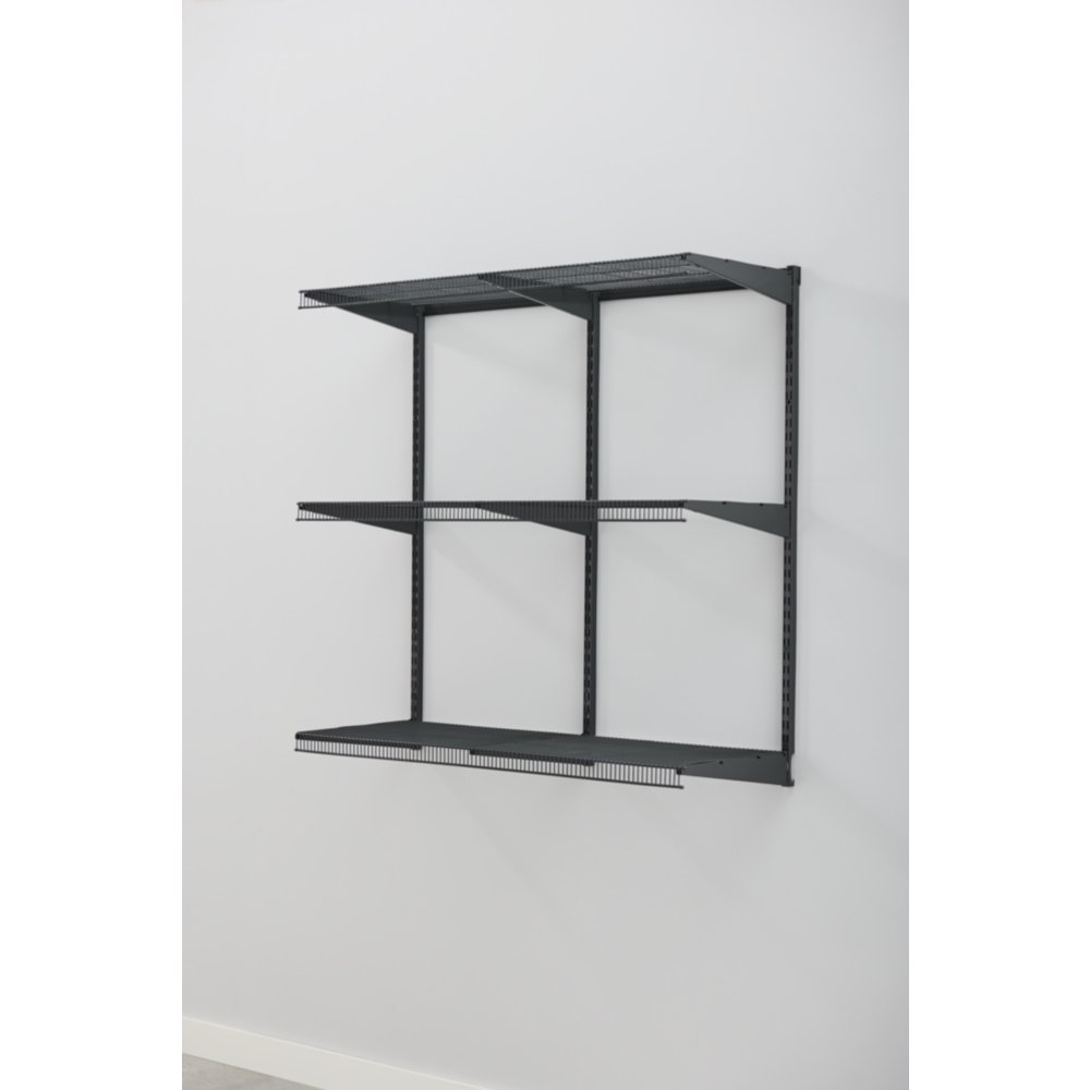 Rubbermaid Fast Track Garage Storage All-in-One Rail Shelving Kit