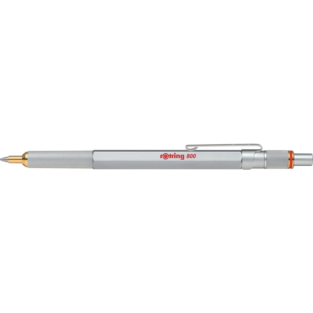 rOtring 800 Retractable Ballpoint Pen, Medium Point, Silver