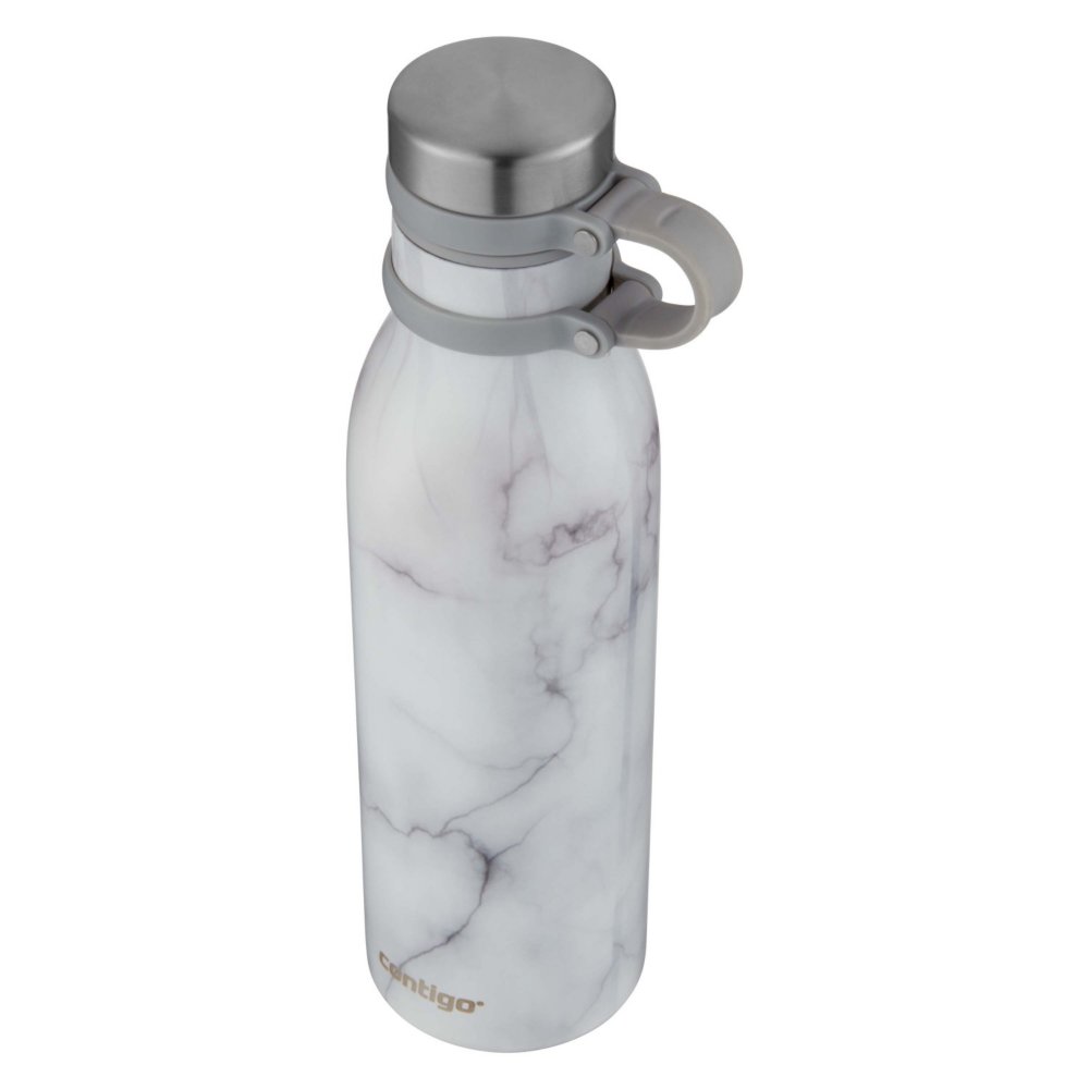 Marble Water Bottle Insulated Stainless Steel Water Bottle Black or White  Rose Gold Lid Kids Stainless Steel Water Bottle BPA Free 