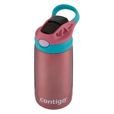 Contigo 14oz Kids' Water Bottle with Redesigned AutoSpout Straw Blue  Raspberry Azalea with Butterflies and Honeybee