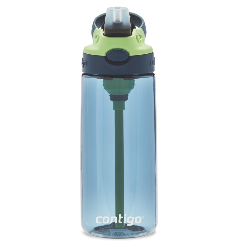 Contigo 14oz 2pk Plastic Cleanable Kids' Water Bottles Green/Blue