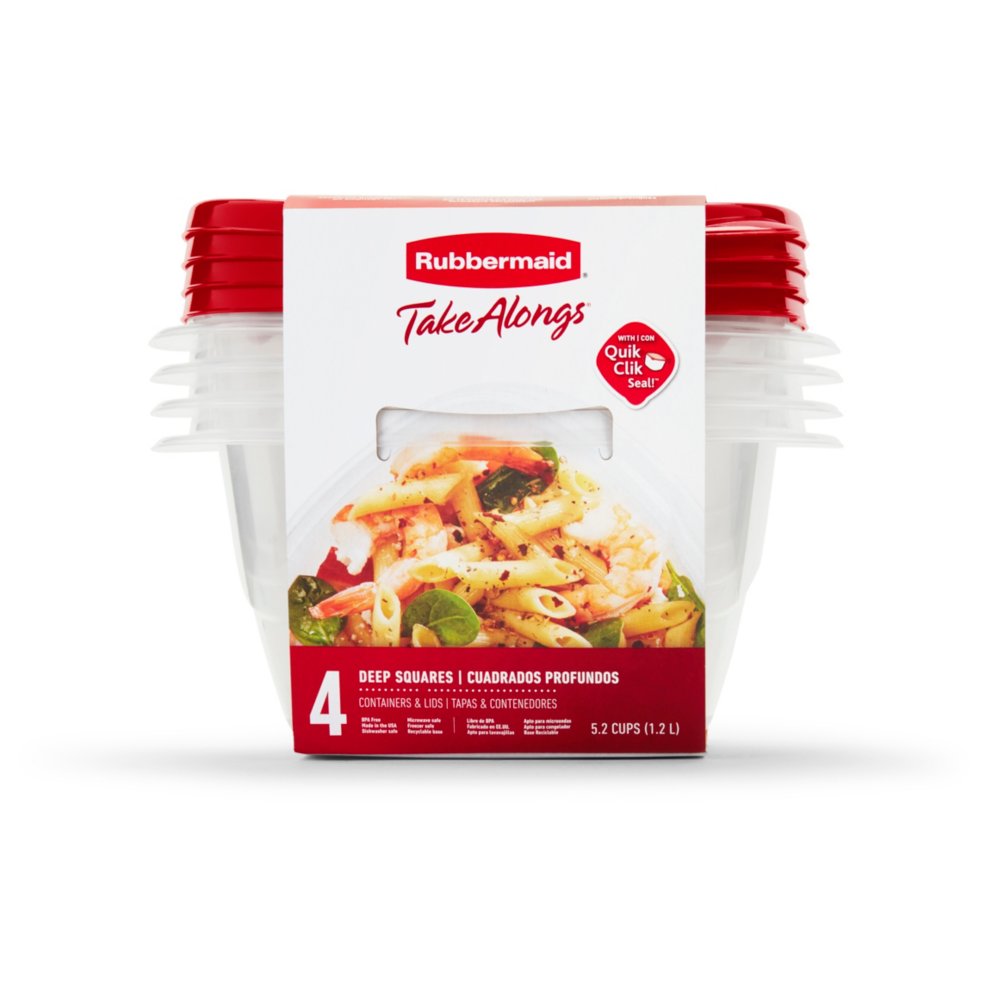 Rubbermaid® TakeAlongs® Square BPA-Free Plastic Snap Seal Food