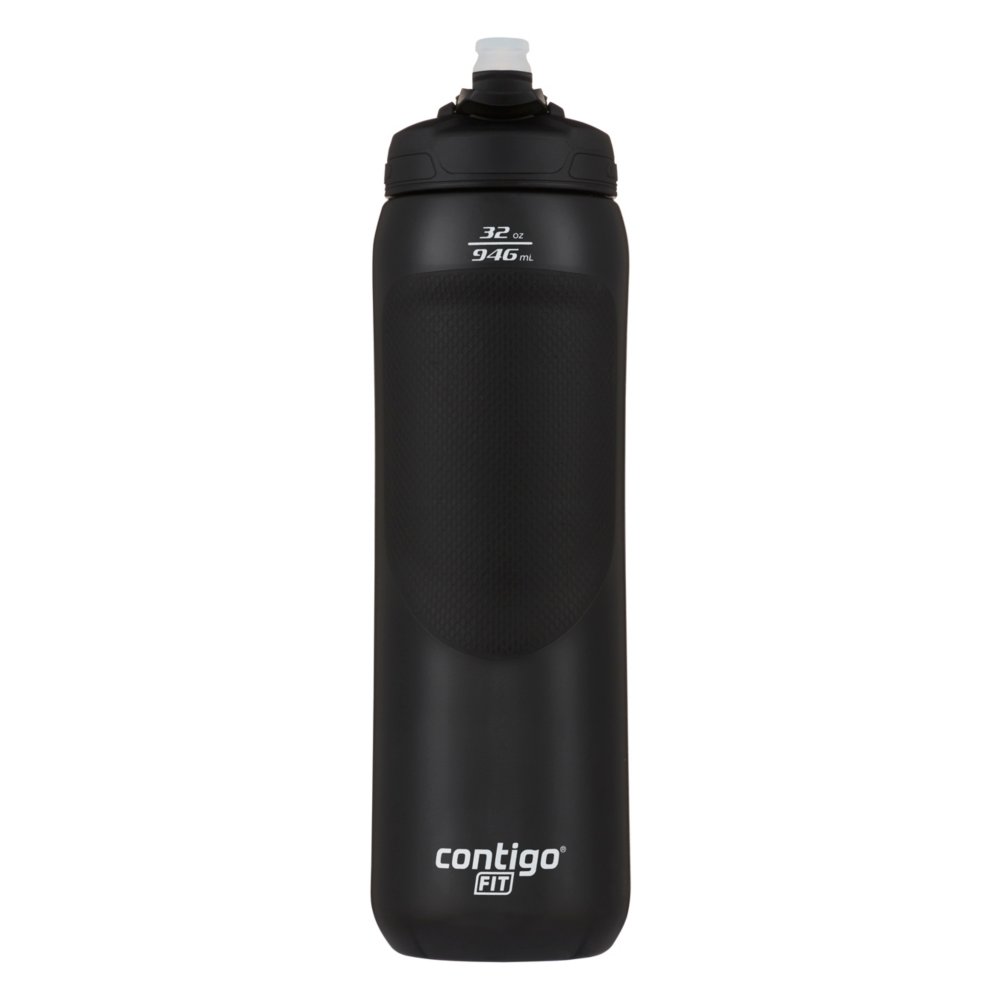 Contigo Fit Stainless Steel Autoseal Water Bottle, Licorice, 32 fl oz., Size: 32 oz, Black
