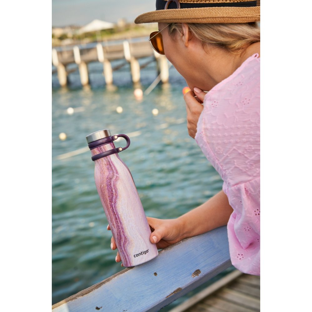  Contigo Matterhorn Water bottle with Thermalock insulation,  BPA-free stainless steel bottle with screw cap, leak-proof drinking bottle,  keeps beverages up to 24h cold/up to 10h hot, 590 ml : Home 