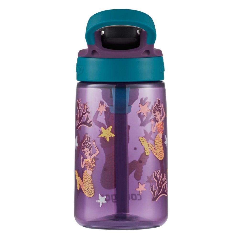 Contigo Aubrey Kids Cleanable Water Bottle with Silicone Straw and  Spill-Proof Lid, Dishwasher Safe, 14oz, Purple Mermaid