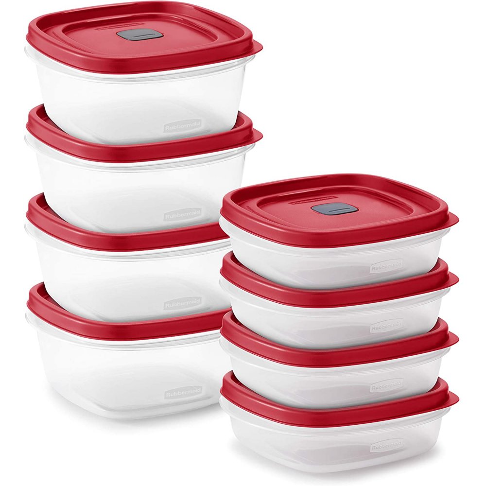 Rubbermaid Plastic Easy Find Lids Containers Value Pack, Two 1.25cup & One  2 Cup