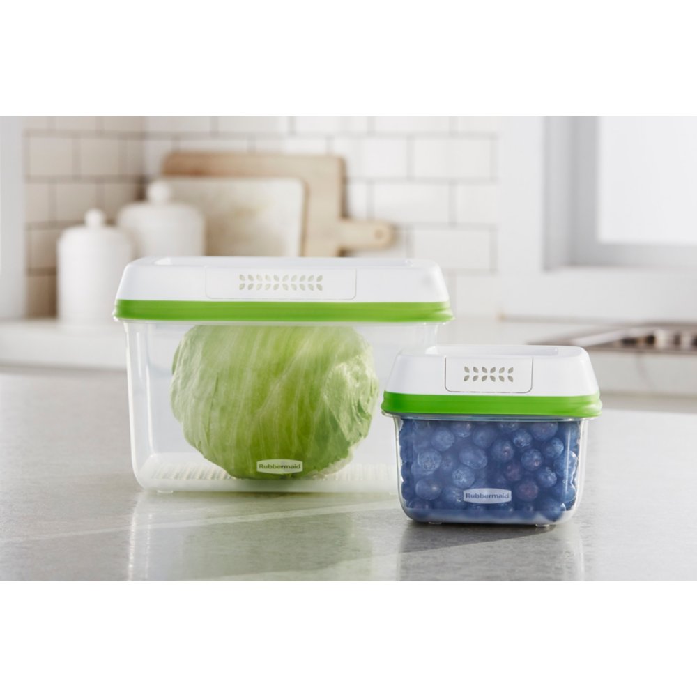 Rubbermaid FreshWorks Produce Saver Square Food Storage Container, Gre –  ShopBobbys
