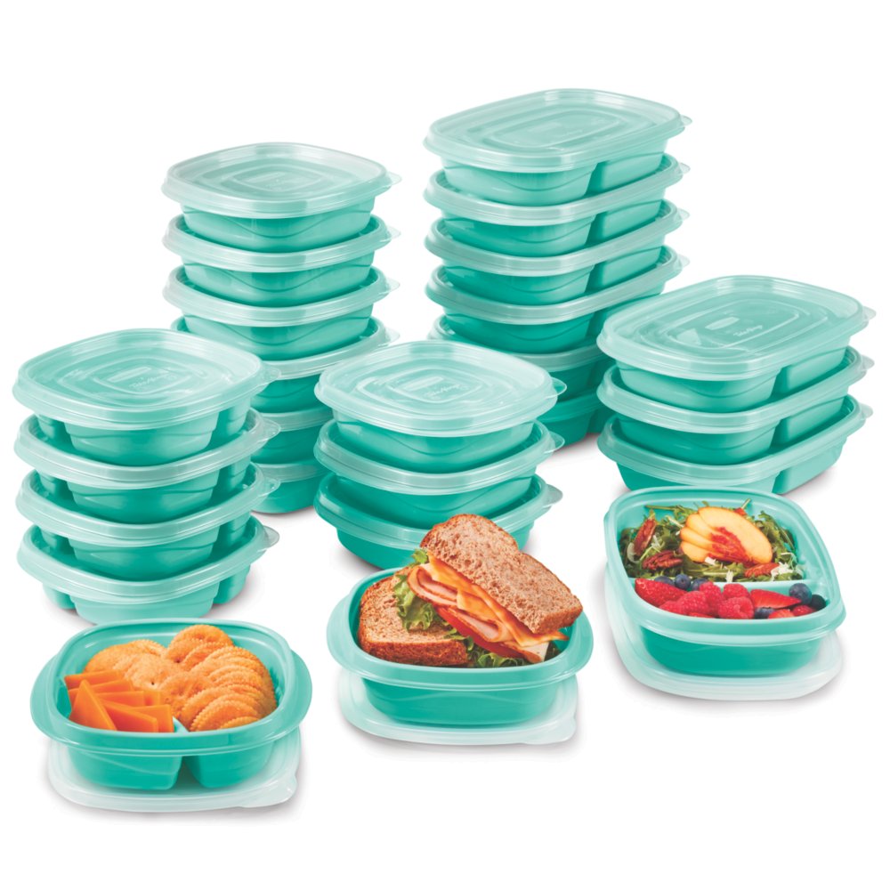 RUBBERMAID TAKE ALONGS MEAL PREP 30 PIECE CONTAINERS WITH BUILT-IN DIVIDERS