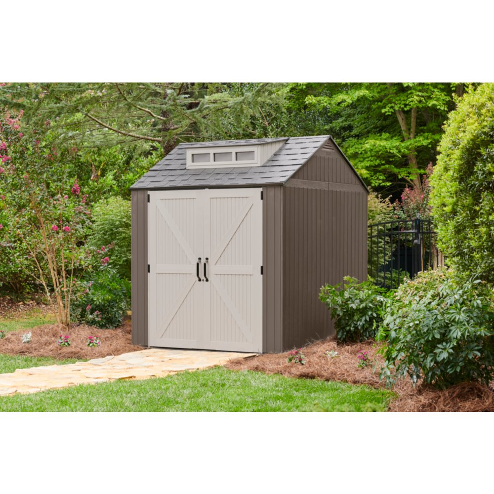 Rubbermaid - We are excited to introduce our NEW Rubbermaid® 7x7 Storage  Shed! This shed is made of durable resin that won't rust or rot, providing  weather resistance all year long. The