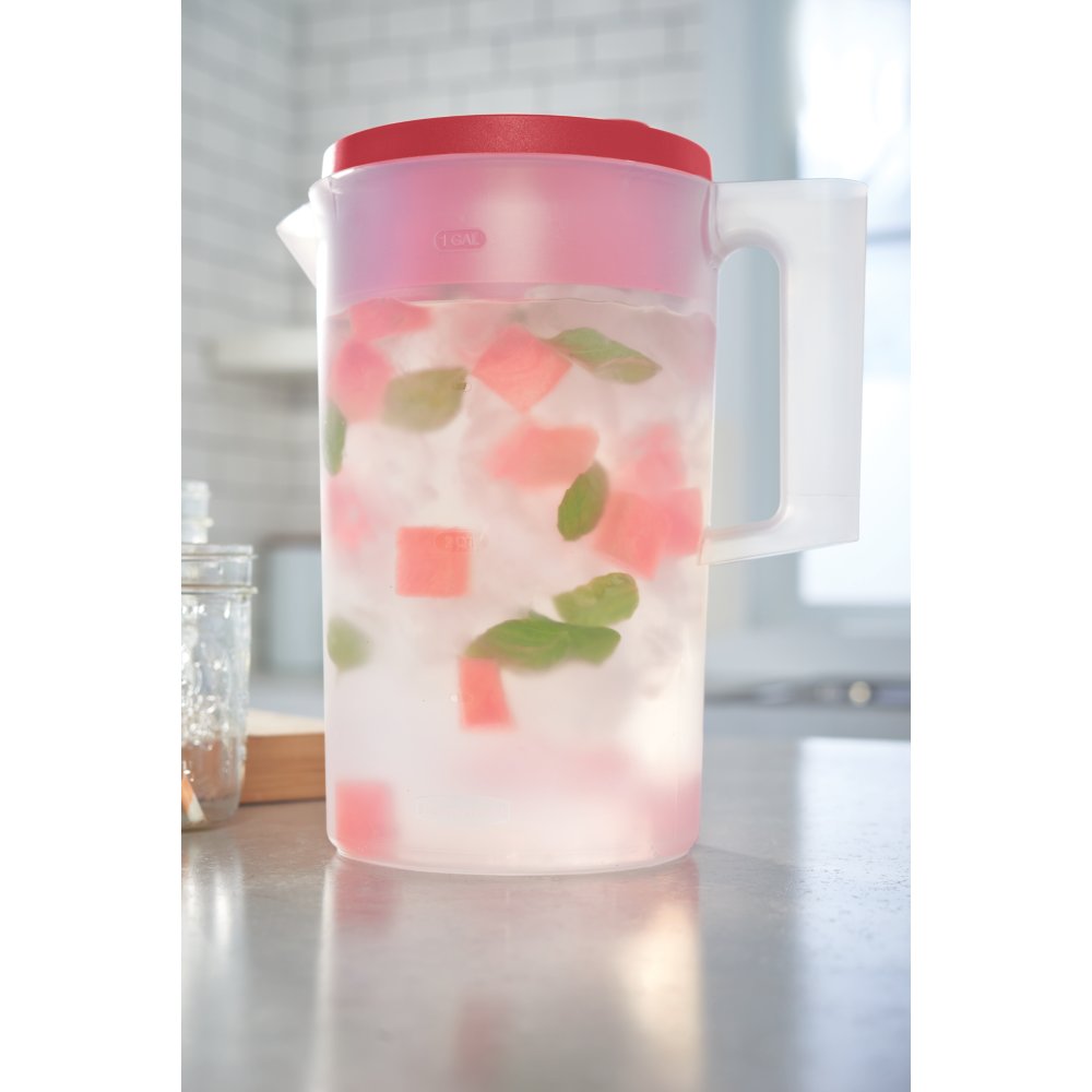 Rubbermaid, 2 Quart, 1 Pack, Red, Plastic Simply Pour Pitcher with
