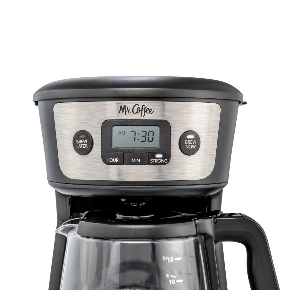 Mr. Coffee FTX43 12-Cup Programmable Coffee Maker, Black, with