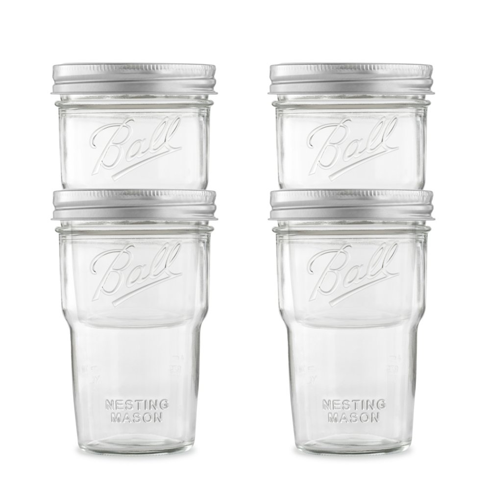 24 Ounces Ball Glass Mason Jar With Lid & Band BPA-free 9 Count Wide Mouth 