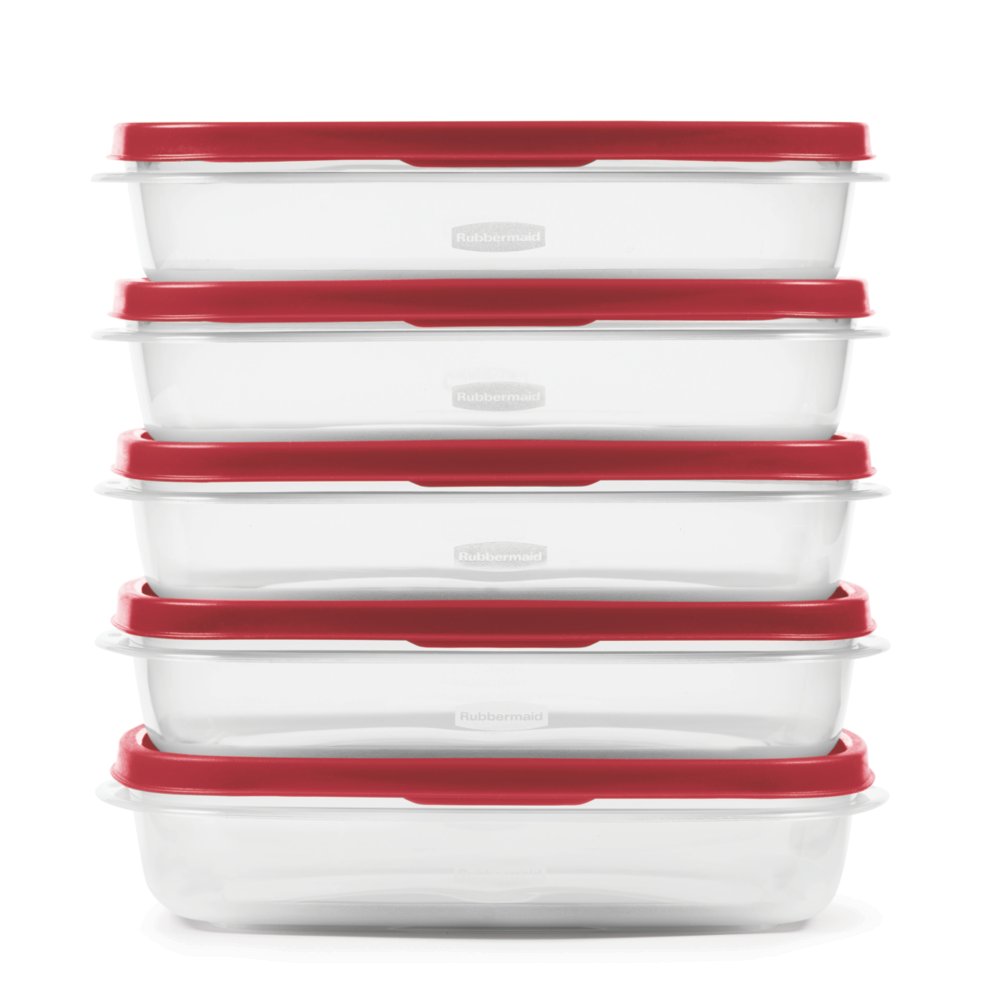 Rubbermaid® Brilliance™ Meal Prep Containers, 2-Compartment Food Storage  Containers, 2.85 Cup, 5-Pack