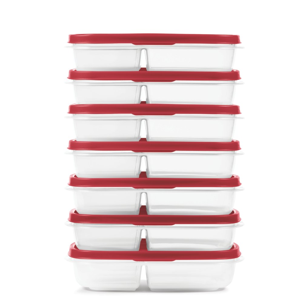 Rubbermaid Easy Find Lids Food Storage Container, 14 Cup, Red 2 Pack