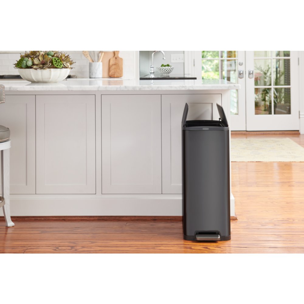 Rubbermaid Elite Stainless Steel Metal Dual Stream Step-On Trash