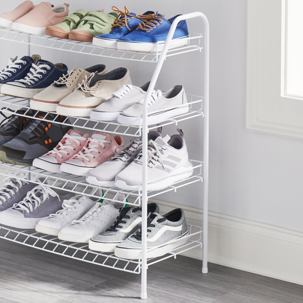 Mainstays 6-Tier over the Door Shoe Rack, White, 18 Pairs of Shoes 